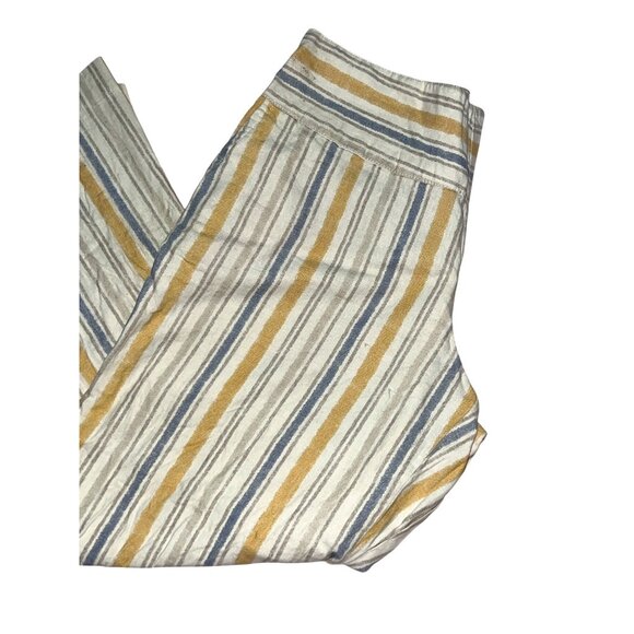 Est. 1946 Striped Linen-Blend Cropped Pants Sz 18/20 (2XL) Elastic Waistband Mul - Picture 2 of 9